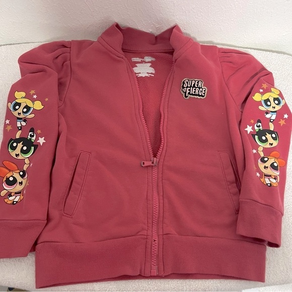 365 Kids from Garanimals + Powerpuff Girls Full Zip Jacket with Pockets Size 7 - Picture 1 of 6